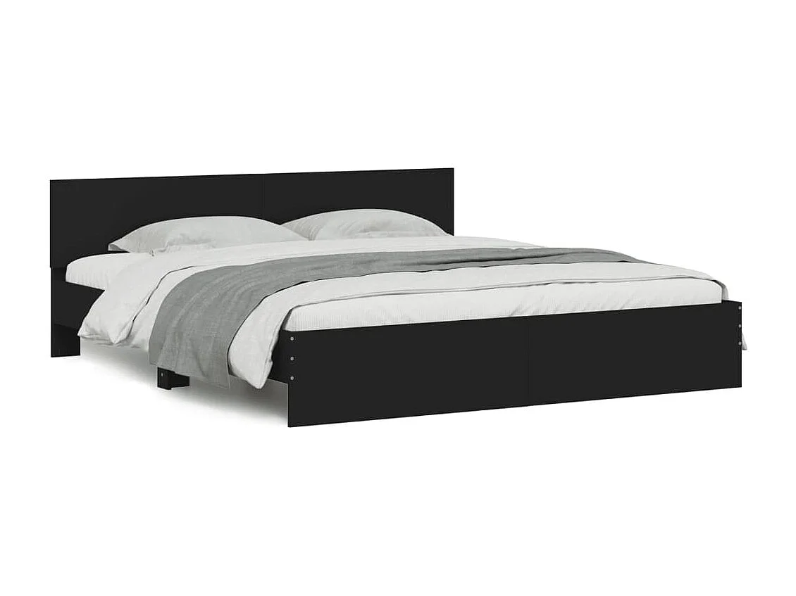 Cama -180x200 cm con cabecero negra YOE11156