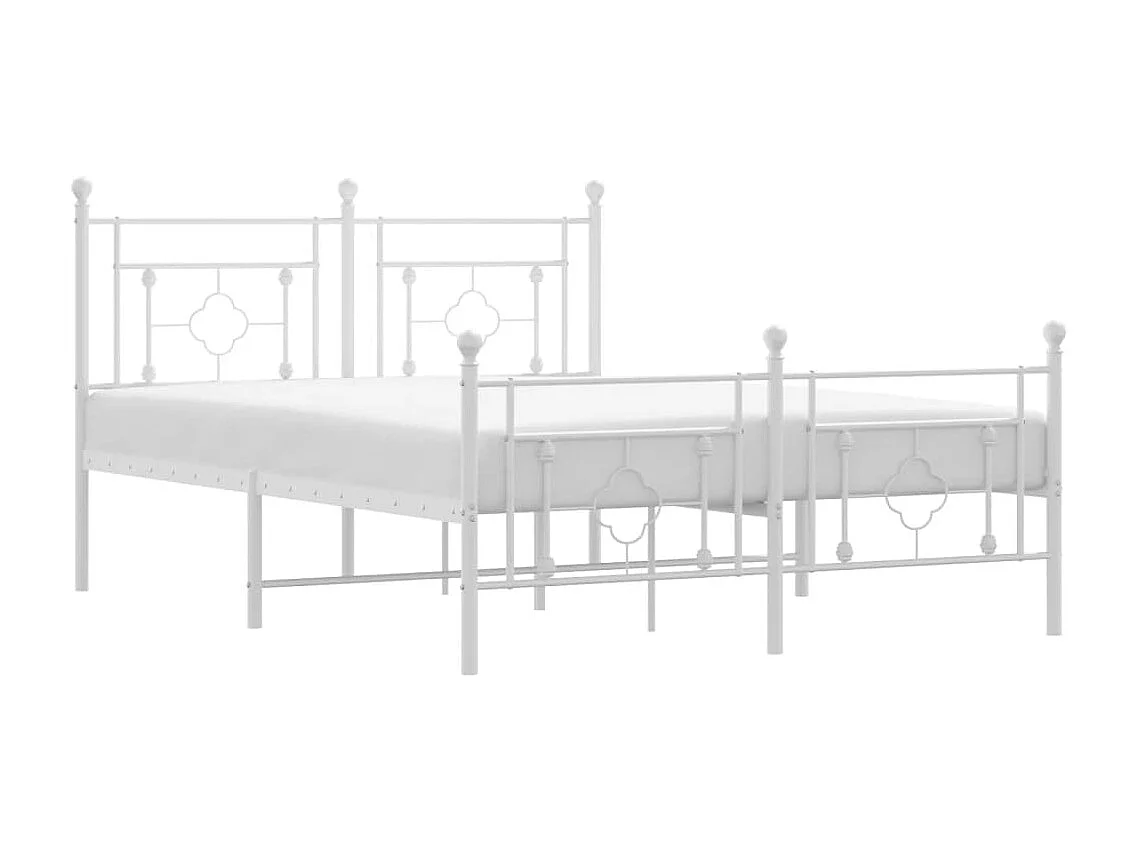 Bedframe met hoofd- en voeteneinde metaal wit 140x200 cm NL97068