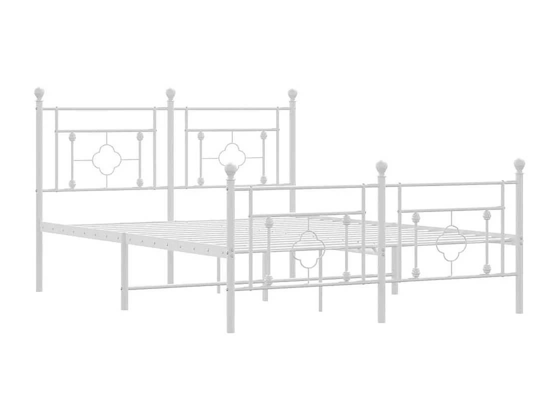 Bedframe met hoofd- en voeteneinde metaal wit 140x200 cm NL97068