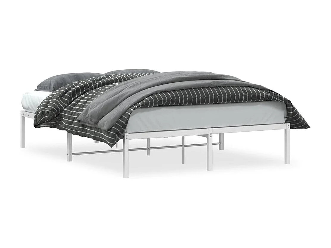 Cama 140x190 cm metal branco PT825340