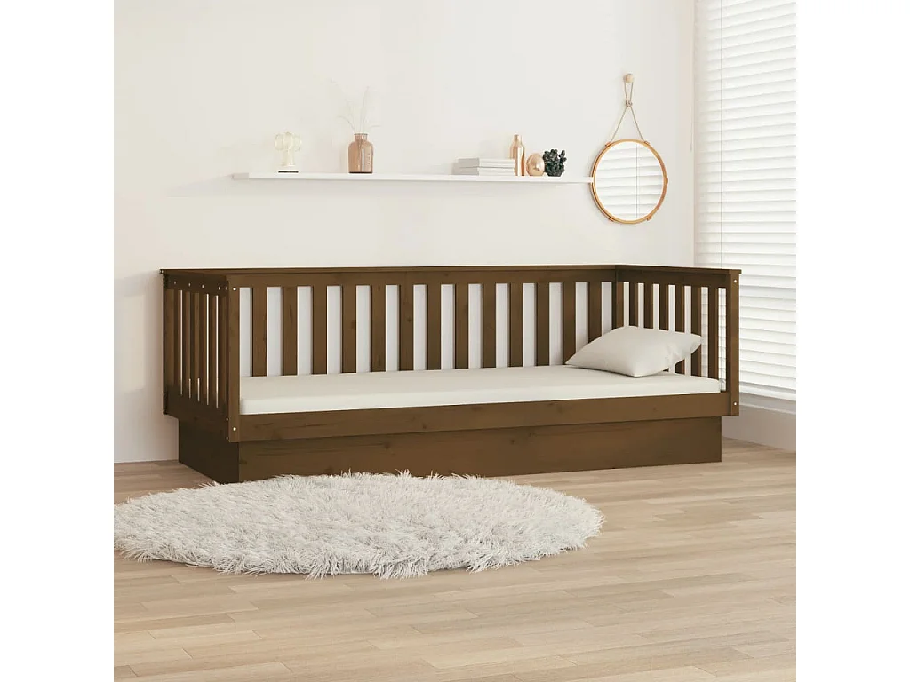 Tagesbett,Sofabett Honigbraun 80x200 cm Massivholz Kiefer -gkd65556