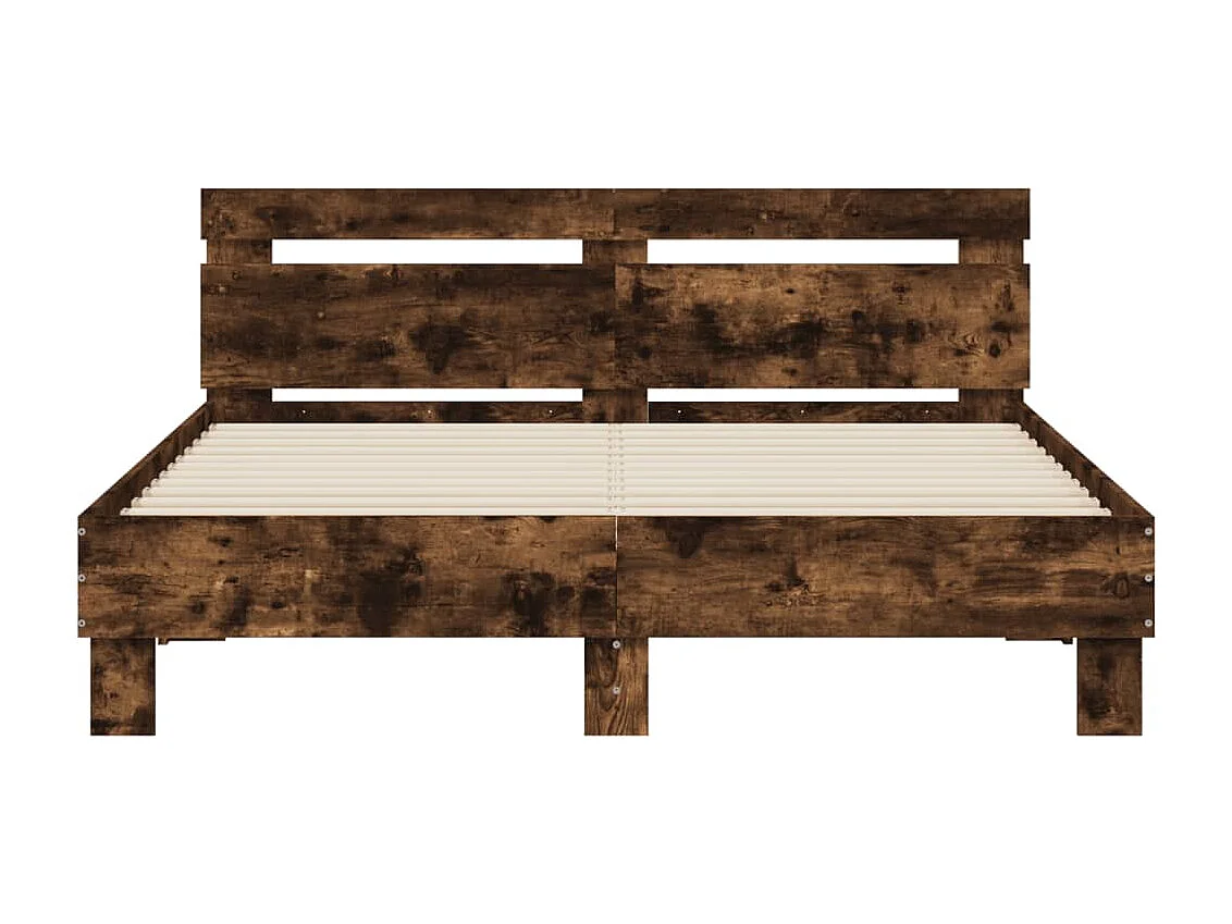 Lit-140x200 cm + tête de lit chêne fumé HOQW48247