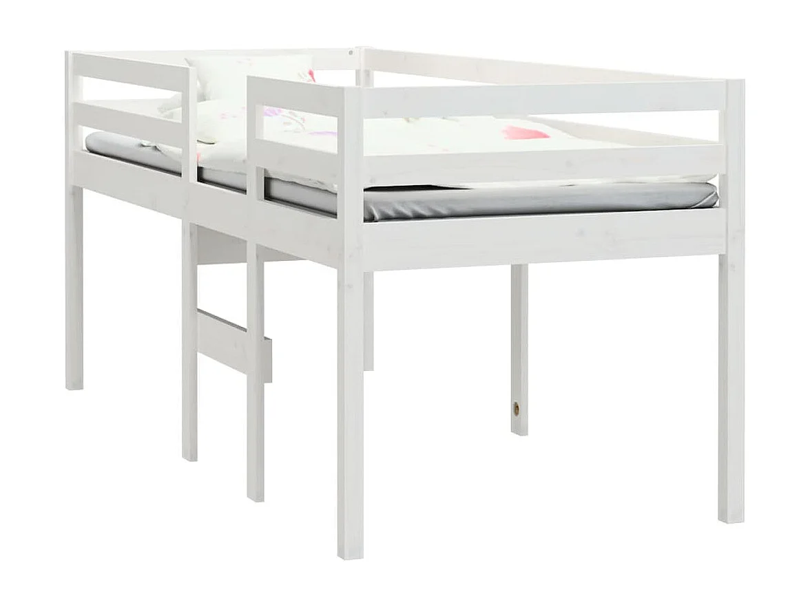 Hoogslaper massief grenenhout wit 90x200 cm NL54230