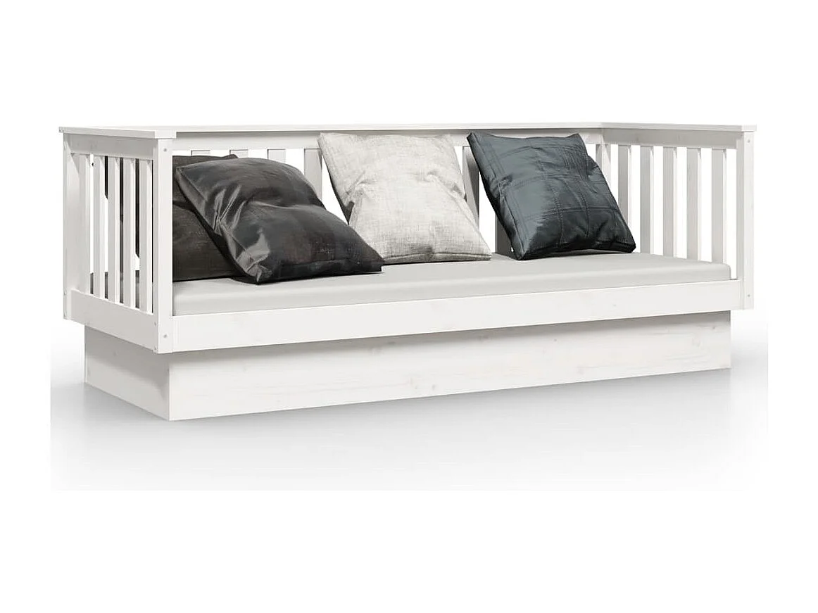 Tagesbett,Sofabett Weiß 75x190 cm Massivholz Kiefer -gkd17676