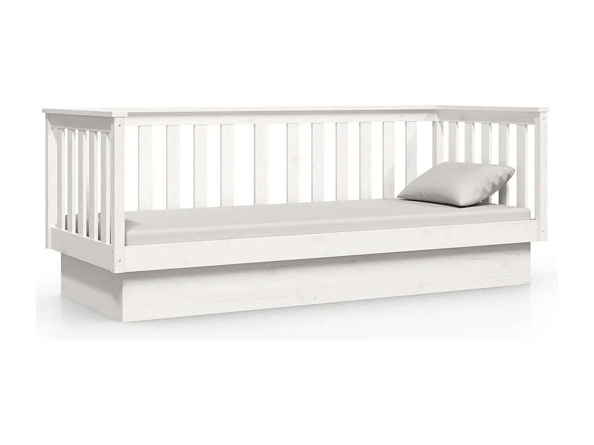 Tagesbett,Sofabett Weiß 75x190 cm Massivholz Kiefer -gkd17676