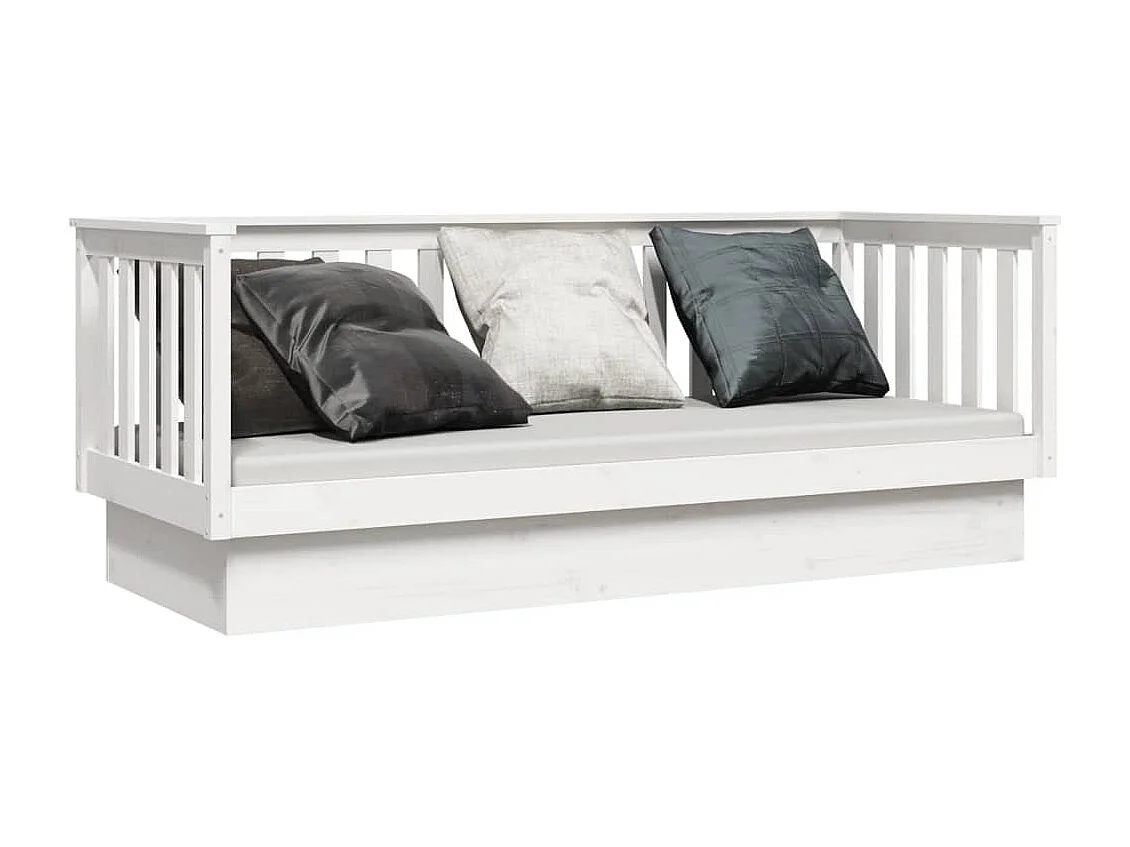 Lit-75x190 cm de jour Blanc Bois de pin massif HOQW25932