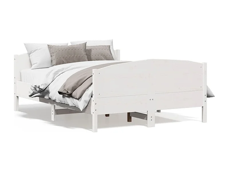 Cama -150x200 cm con cabecero madera de pino blanco YOE25984