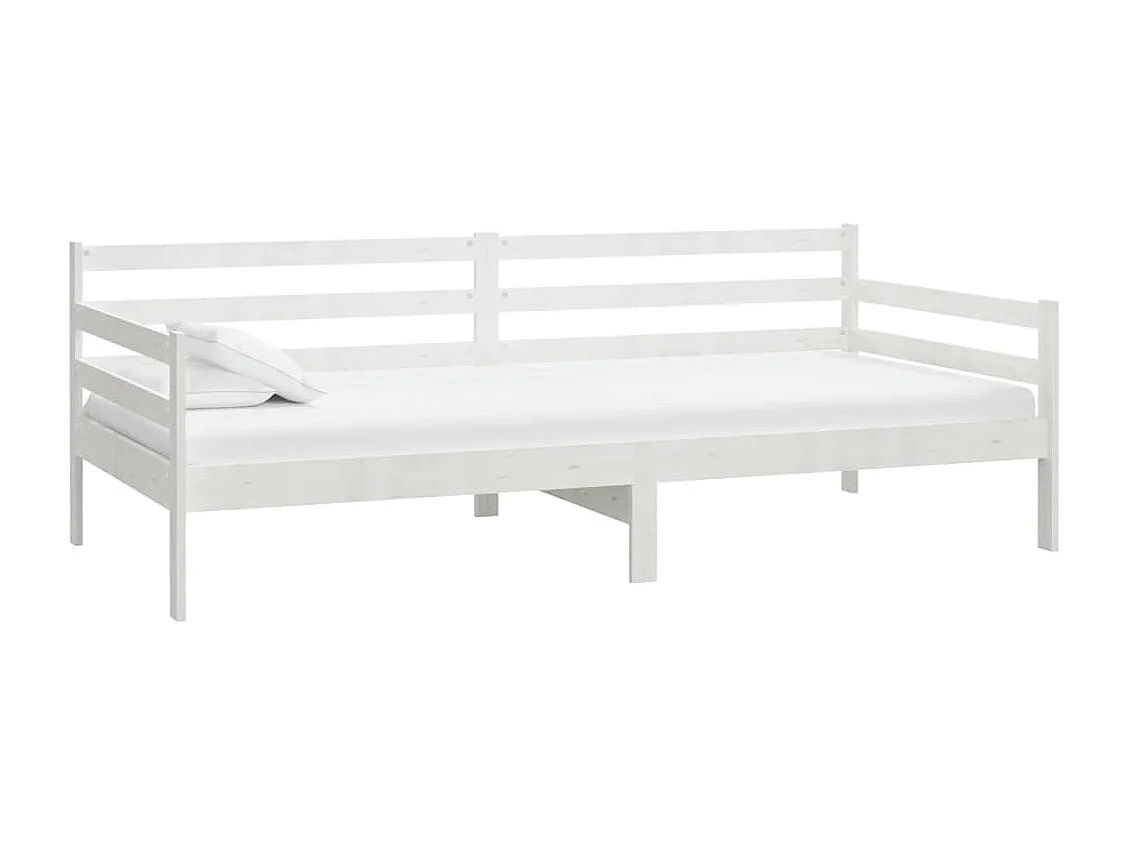 Tagesbett,Sofabett mit Matratze 90x200 cm Weiß Kiefer Massivholz -gkd71083