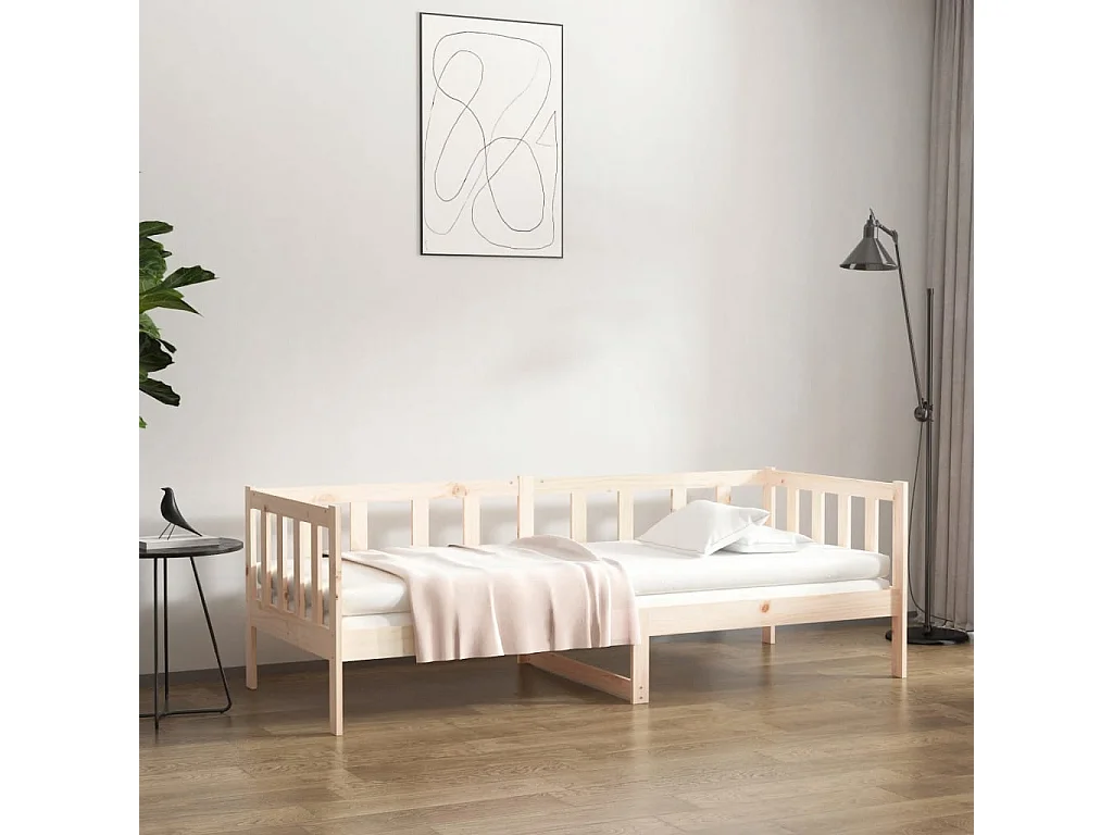 Cama de solteiro 80x200 cm madeira de pinho maciça PT889389