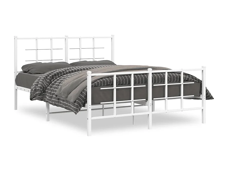 Bedframe met hoofd- en voeteneinde metaal wit 135x190 cm NL68401