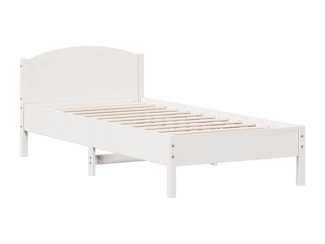 Lit-100x200 cm et tête de lit blanc bois de pin massif HOQW75906
