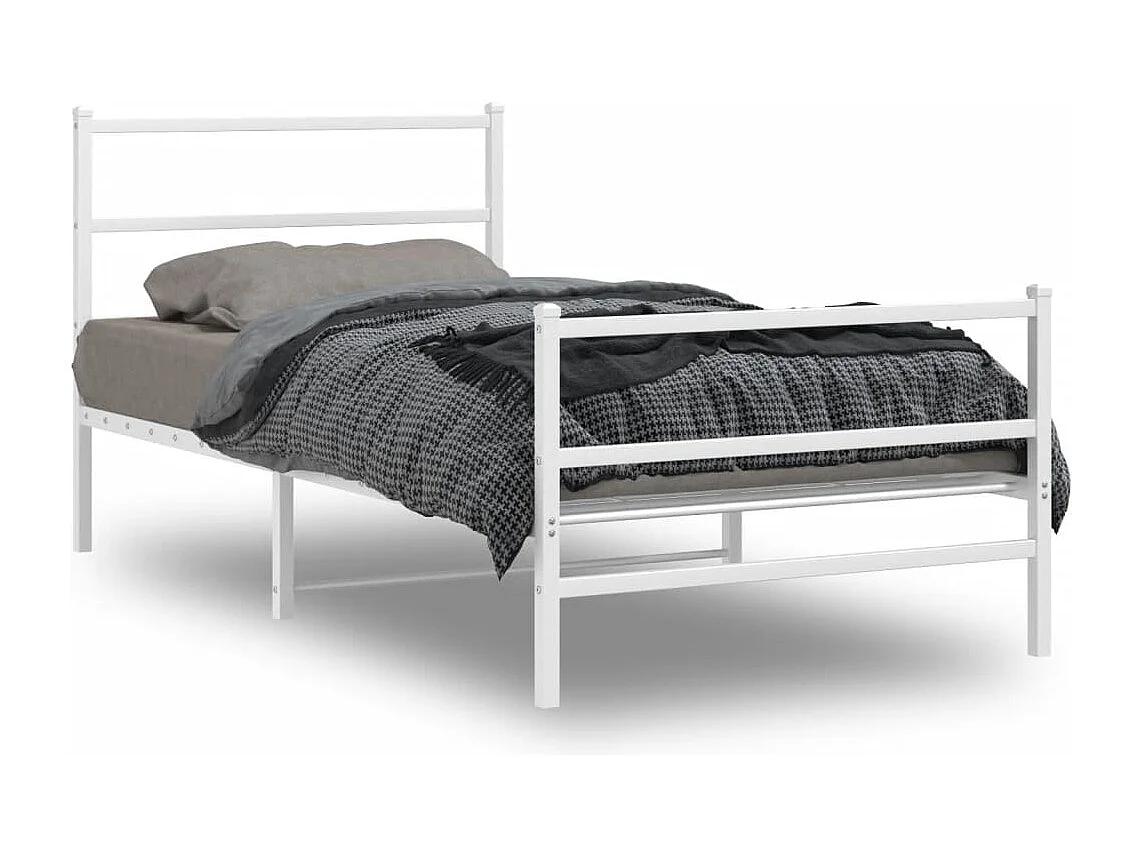 Bedframe met hoofd- en voeteneinde metaal wit 100x200 cm NL51518