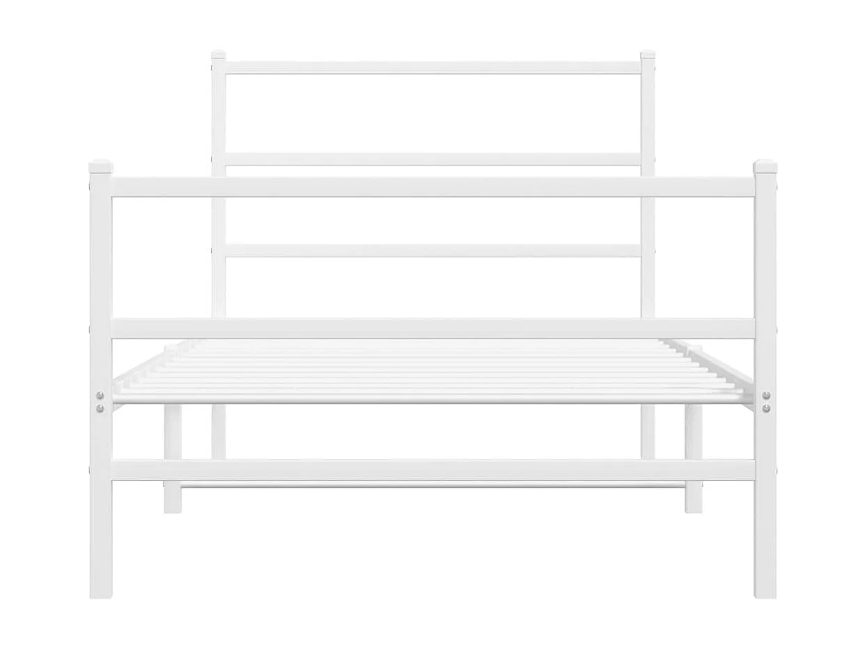 Bedframe met hoofd- en voeteneinde metaal wit 100x200 cm NL51518