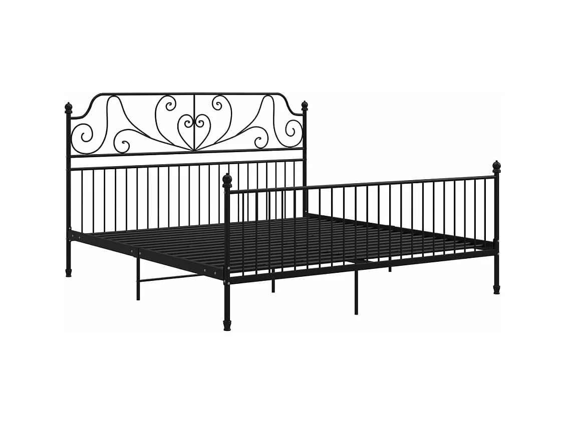 Lit-200x200 cm Noir Métal HOQW98481