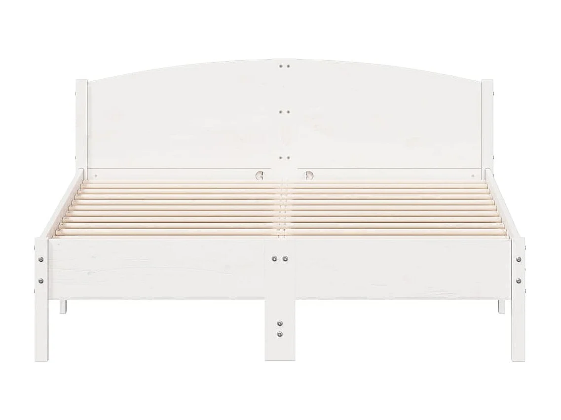 Lit-160x200 cm + tête de lit blanc bois pin massif HOQW39529