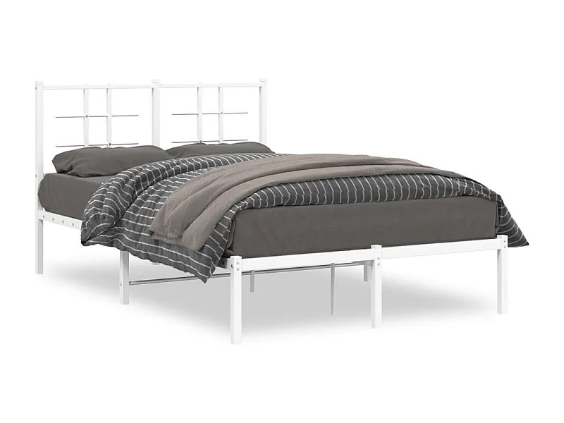 Cama com cabeceira 120x190 cm metal branco PT116695