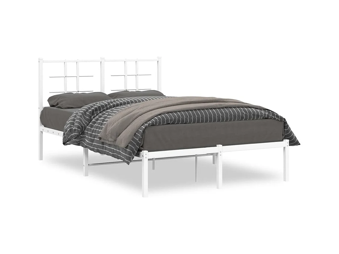 Cama com cabeceira 120x190 cm metal branco PT116695