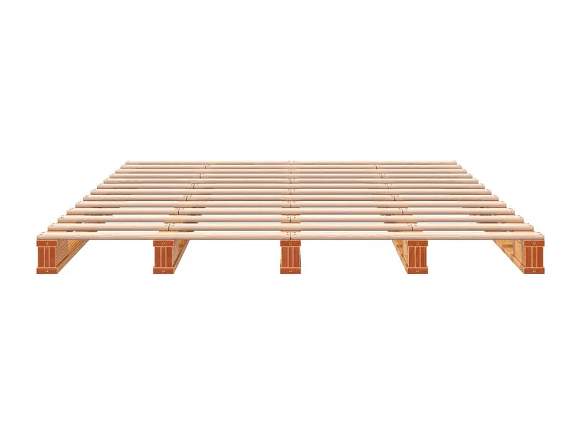 Cama -140x200 cm de palets madera maciza de pino marrón cera YOE53433
