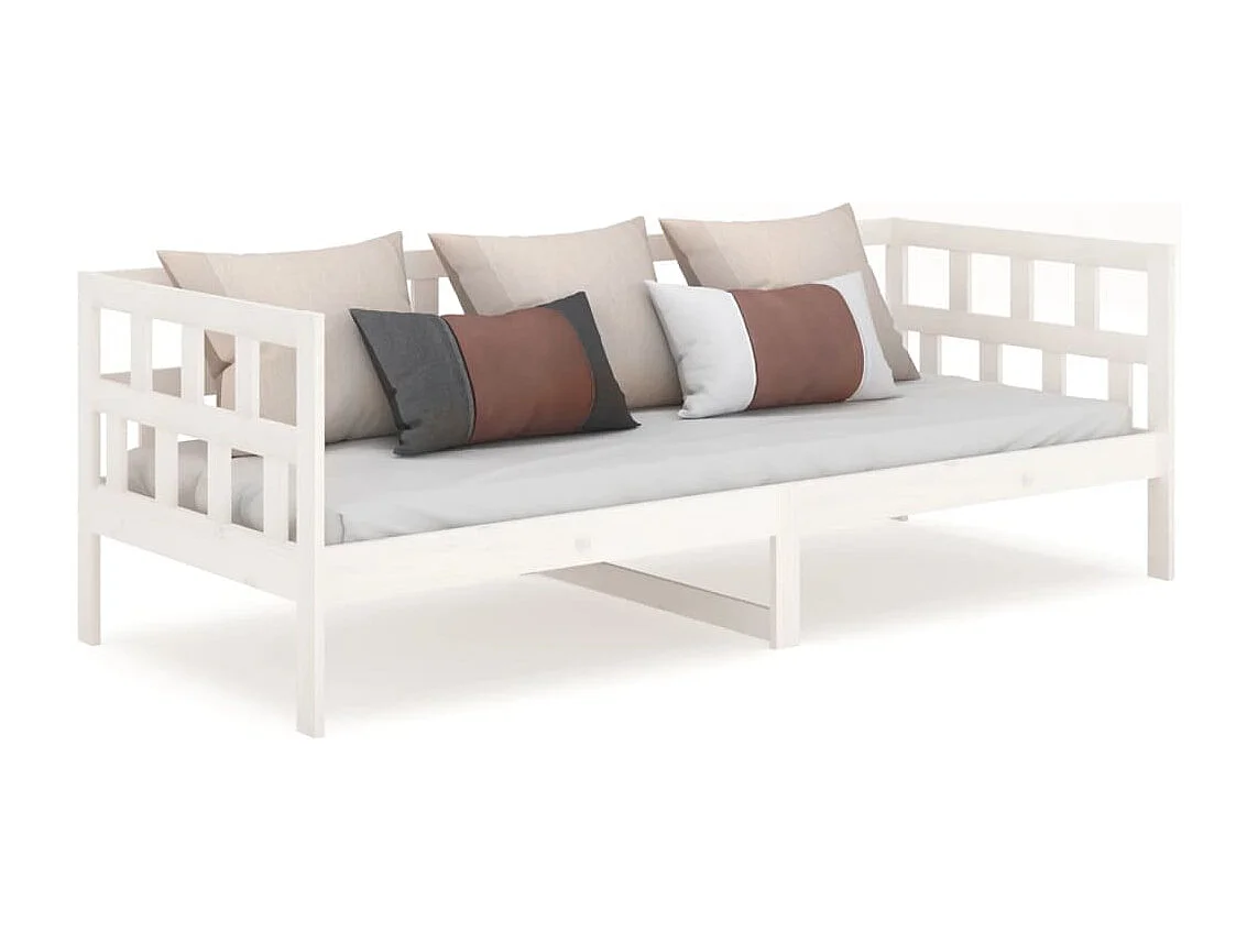 Tagesbett,Sofabett Weiß Massivholz Kiefer 90x190 cm -gkd79665