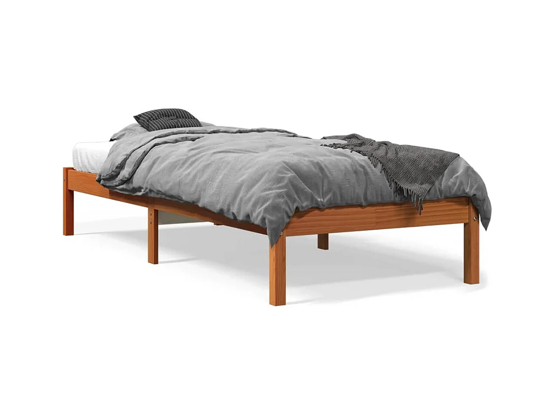 Bedframe massief grenenhout wasbruin 100x200 cm NL33663