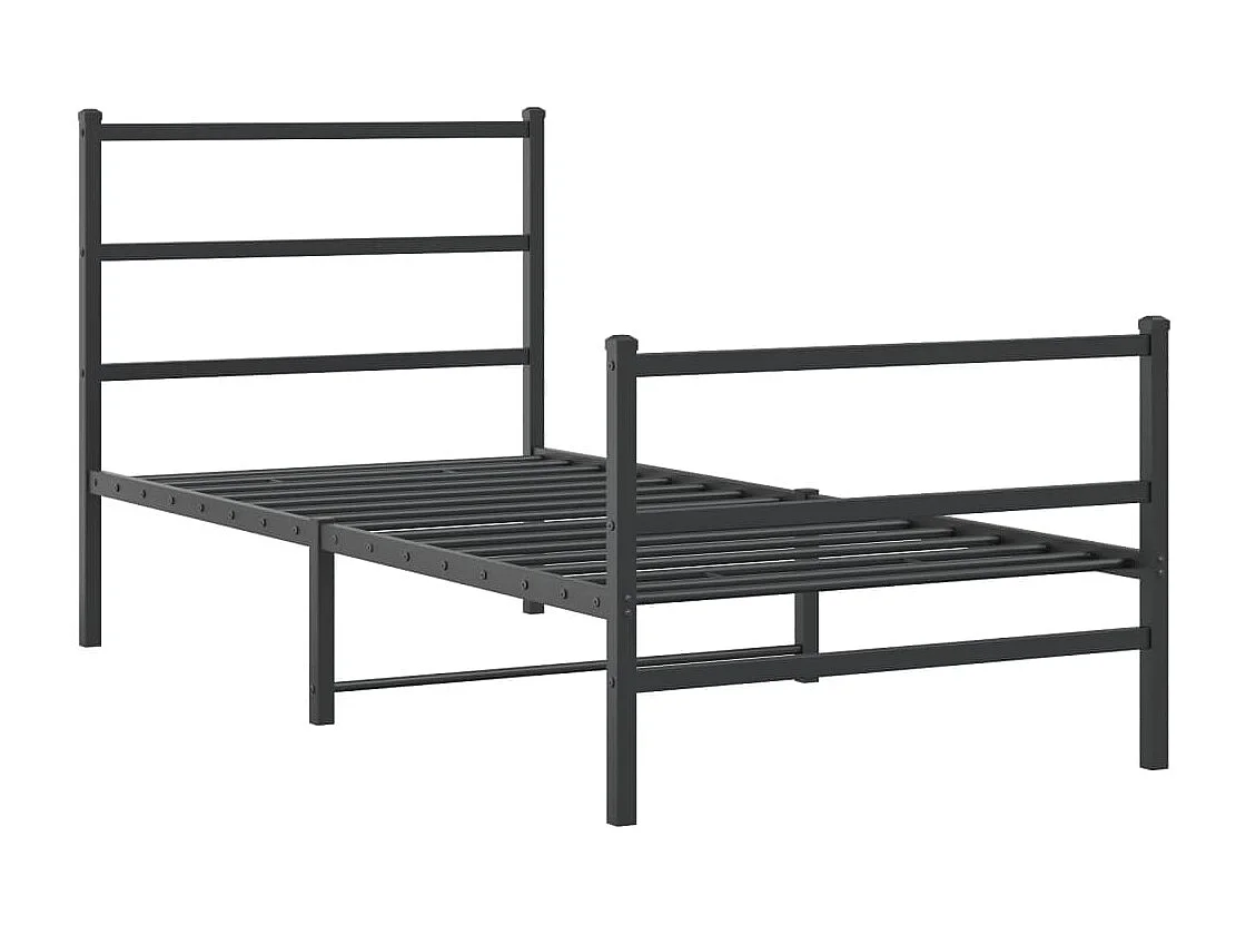Cama com cabeceira e pés 90x190 cm metal preto PT302704