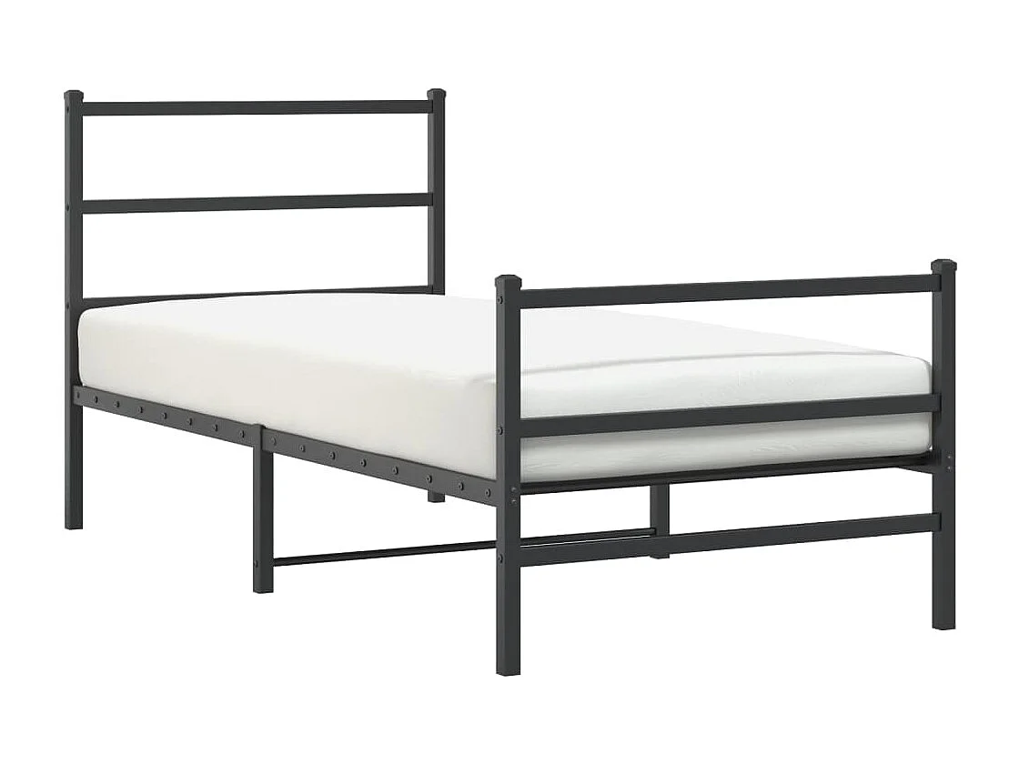 Cama com cabeceira e pés 90x190 cm metal preto PT302704