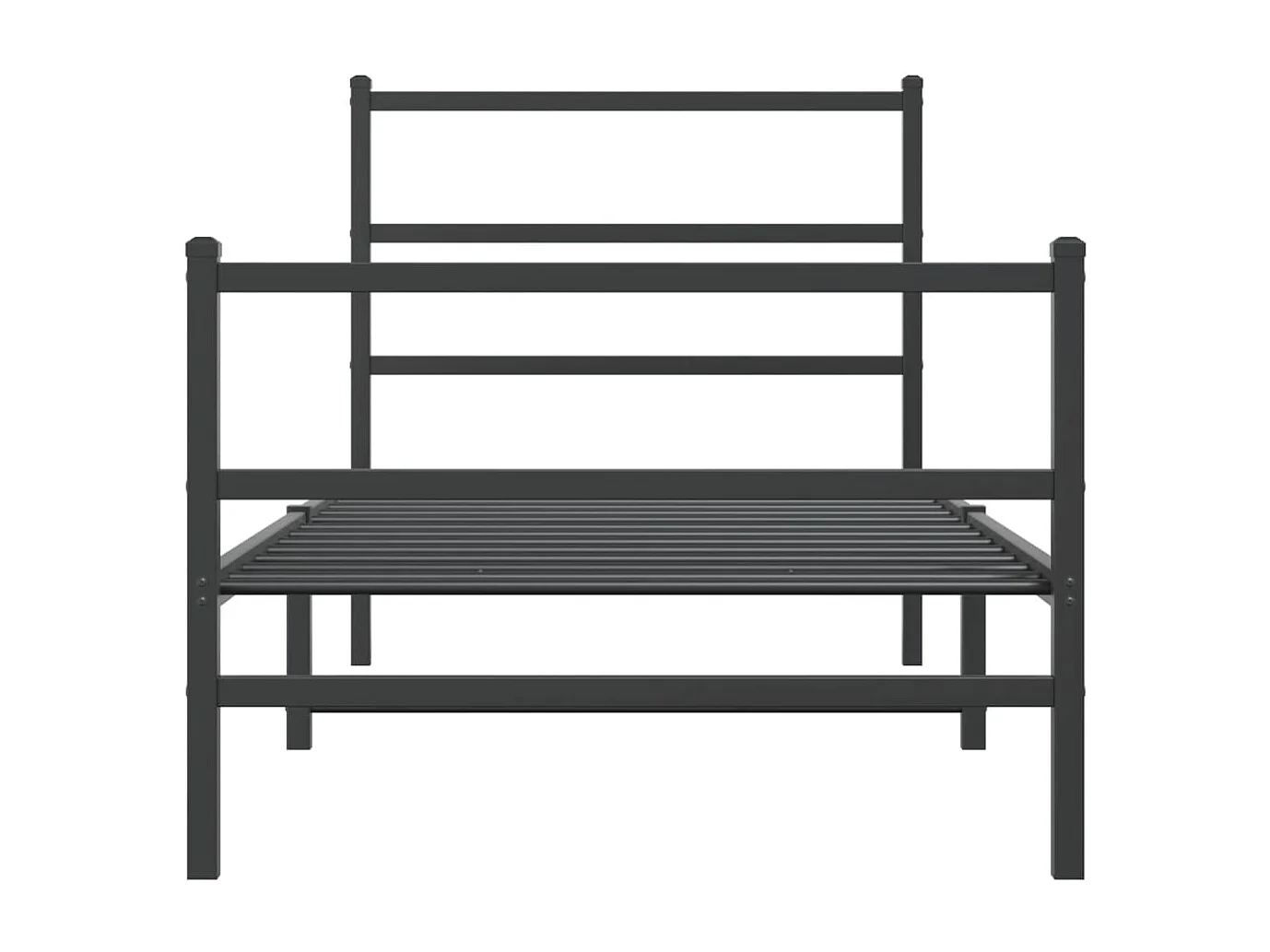 Cama com cabeceira e pés 90x190 cm metal preto PT302704