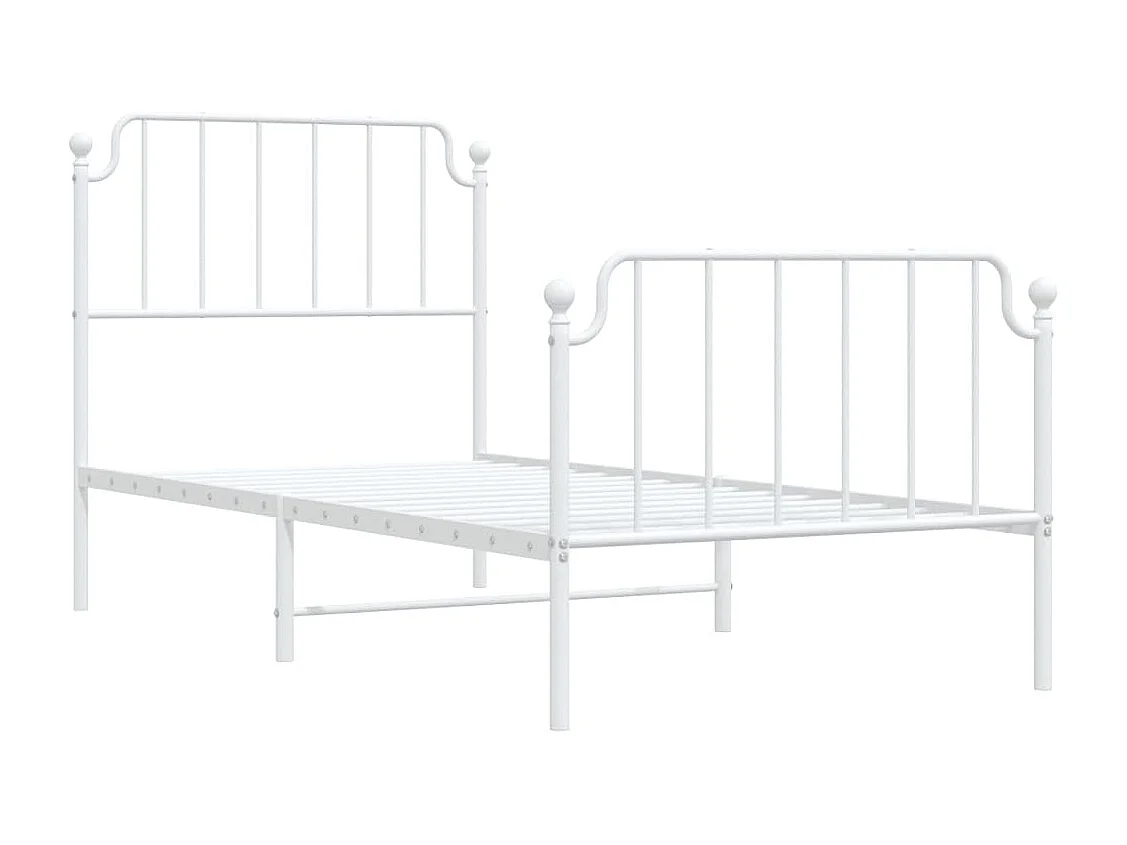 Cama com cabeceira e pés 90x190 cm metal branco PT282468