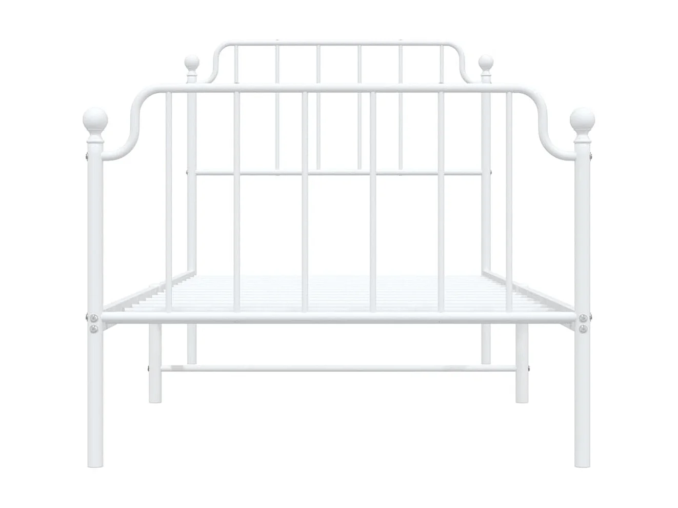 Cama com cabeceira e pés 90x190 cm metal branco PT282468