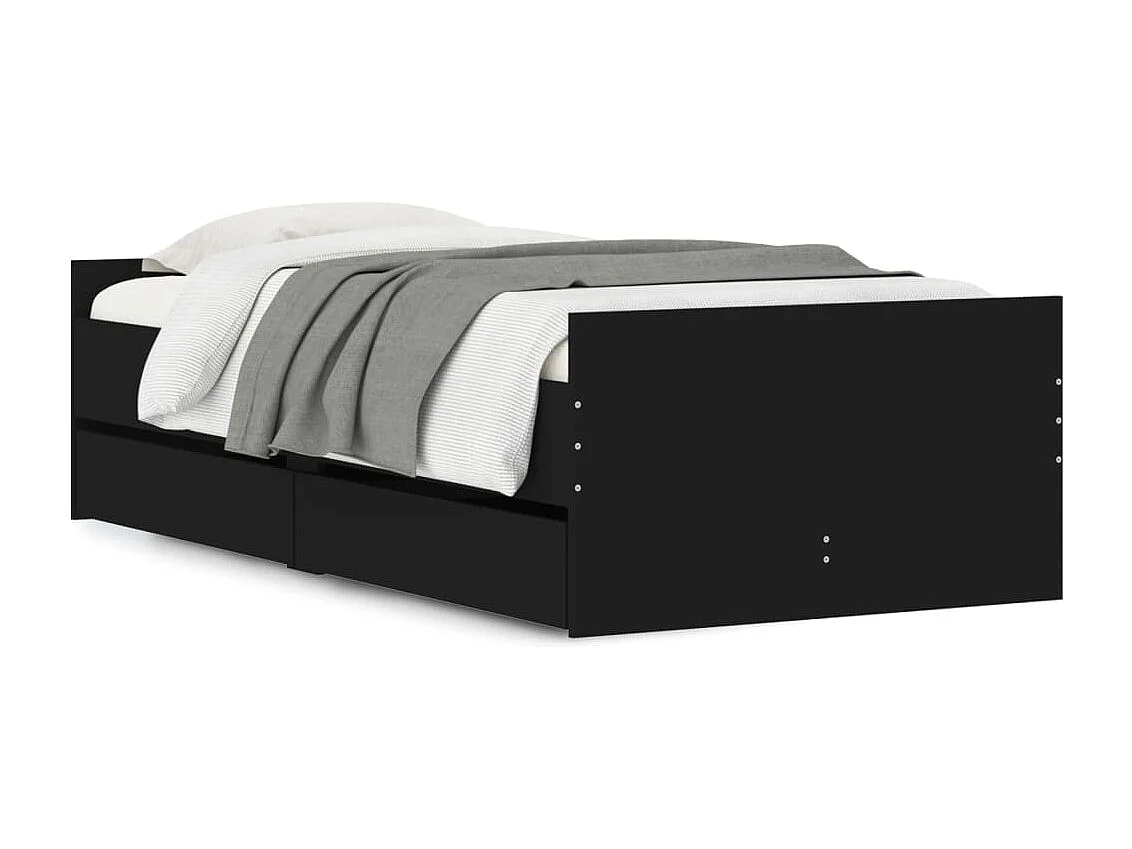 Cama com gavetas 90x200 cm preto PT705377