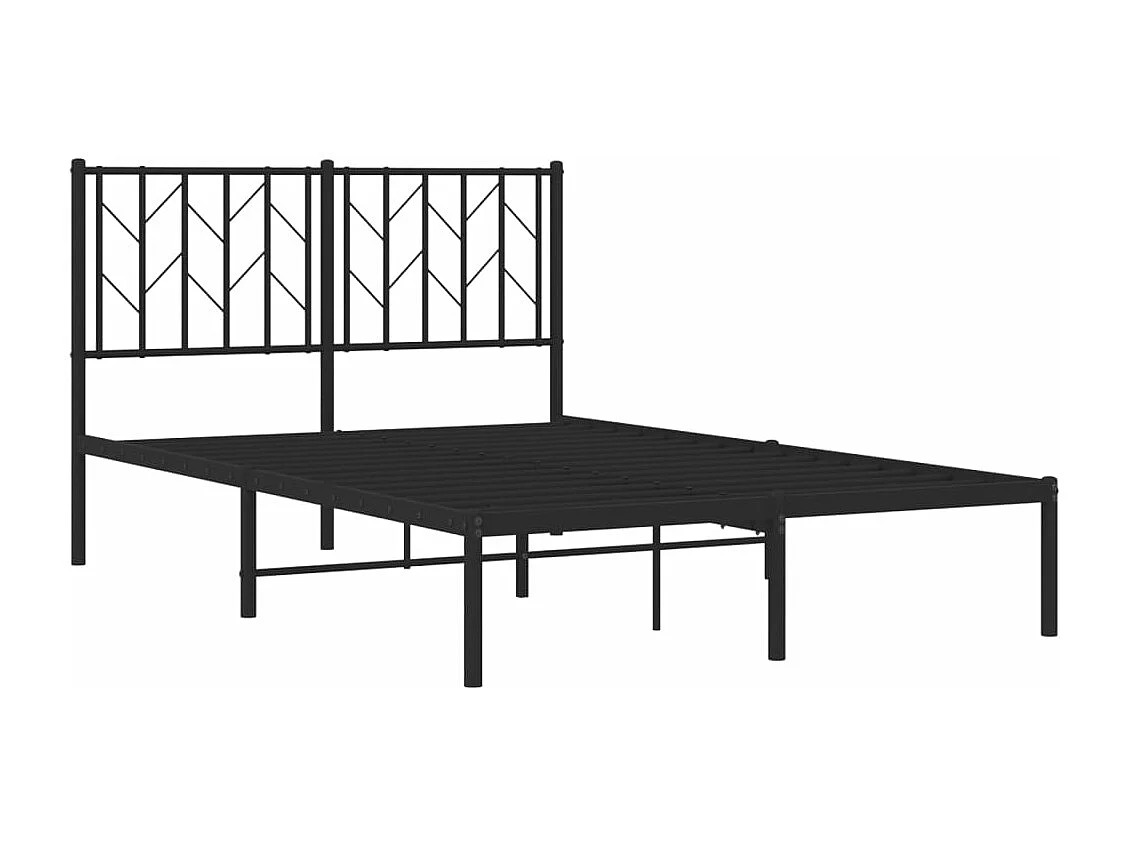 Bedframe met hoofdbord metaal zwart 120x190 cm NL45222