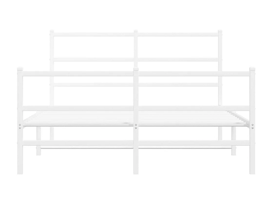 Cama com cabeceira e pés 140x200 cm metal branco PT449285