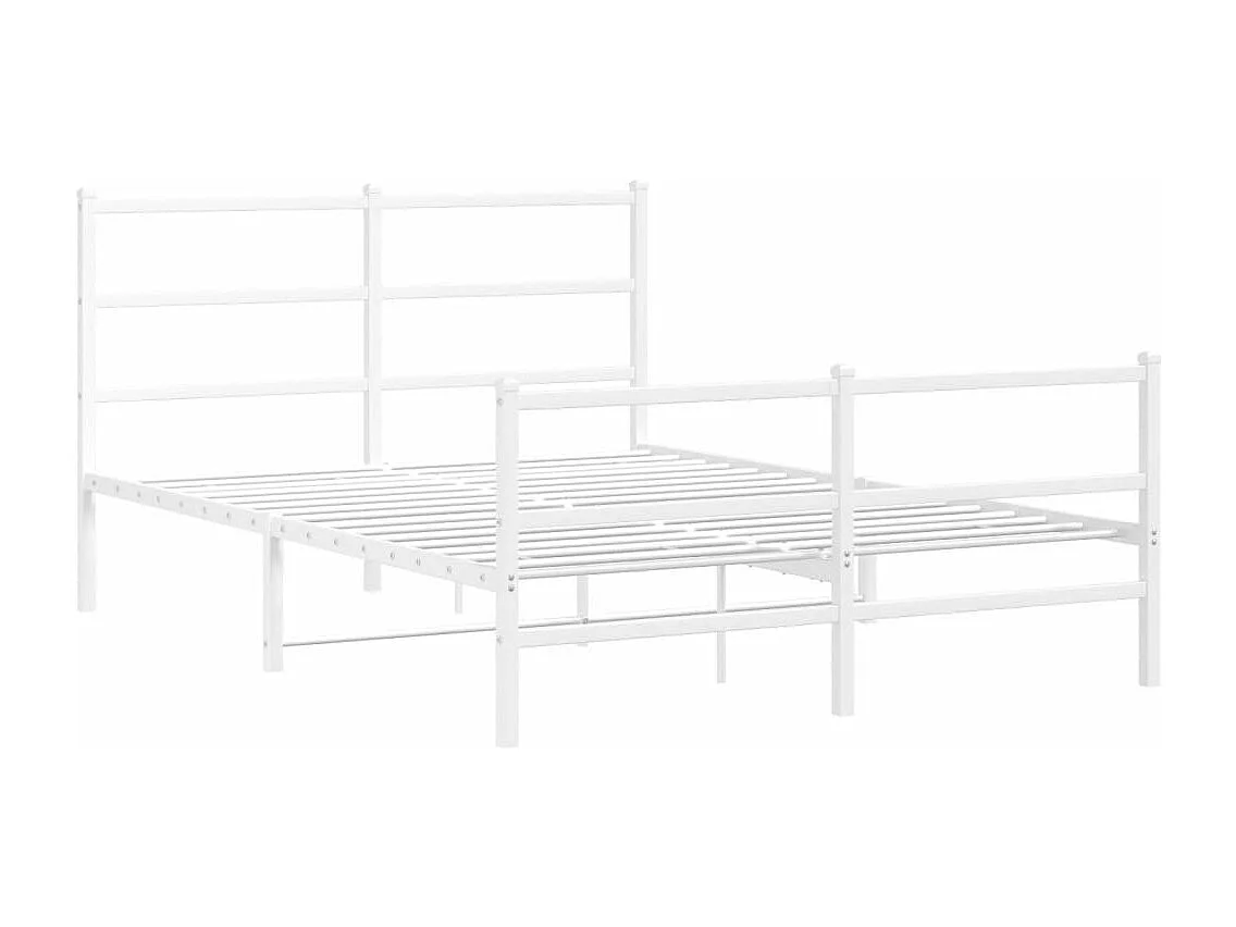 Bedframe met hoofd- en voeteneinde metaal wit 140x200 cm NL62391
