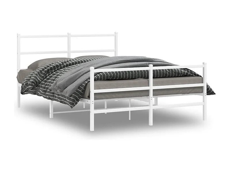 Bedframe met hoofd- en voeteneinde metaal wit 140x200 cm NL62391