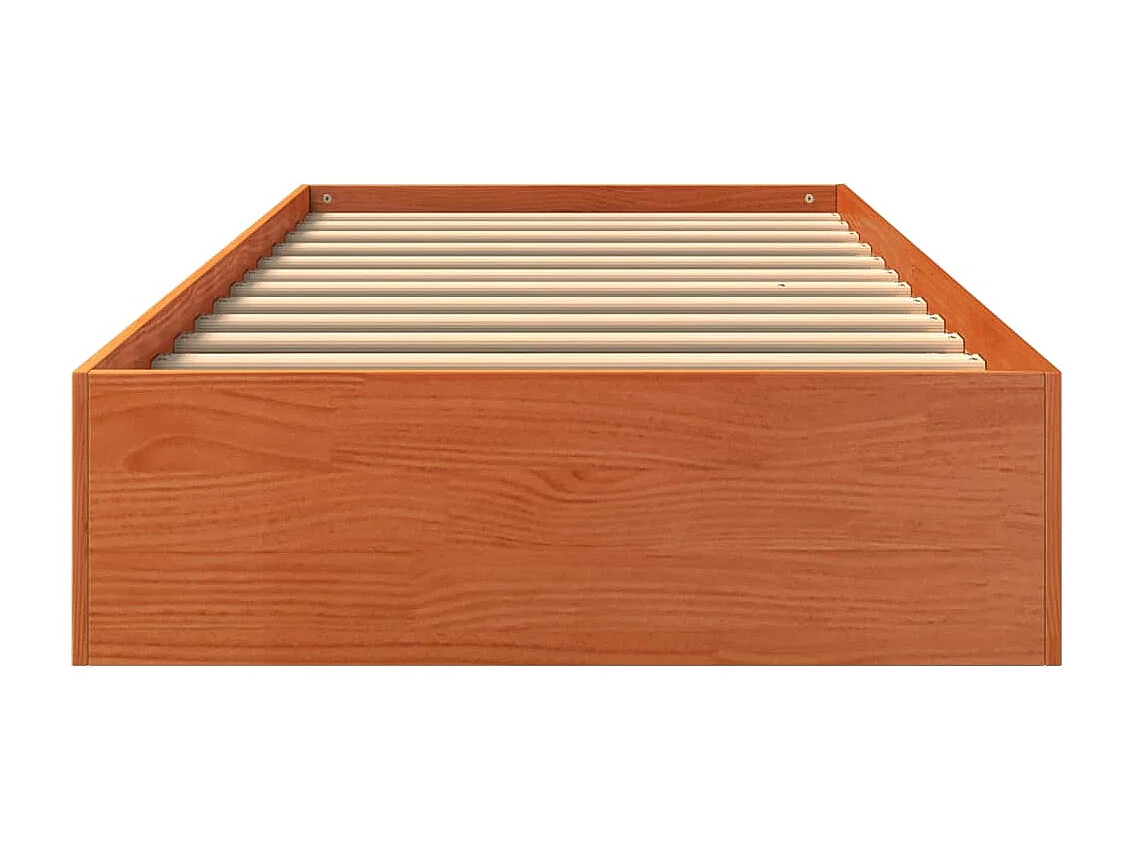 Lit-90x190 cm cire marron bois de pin massif HOQW93767