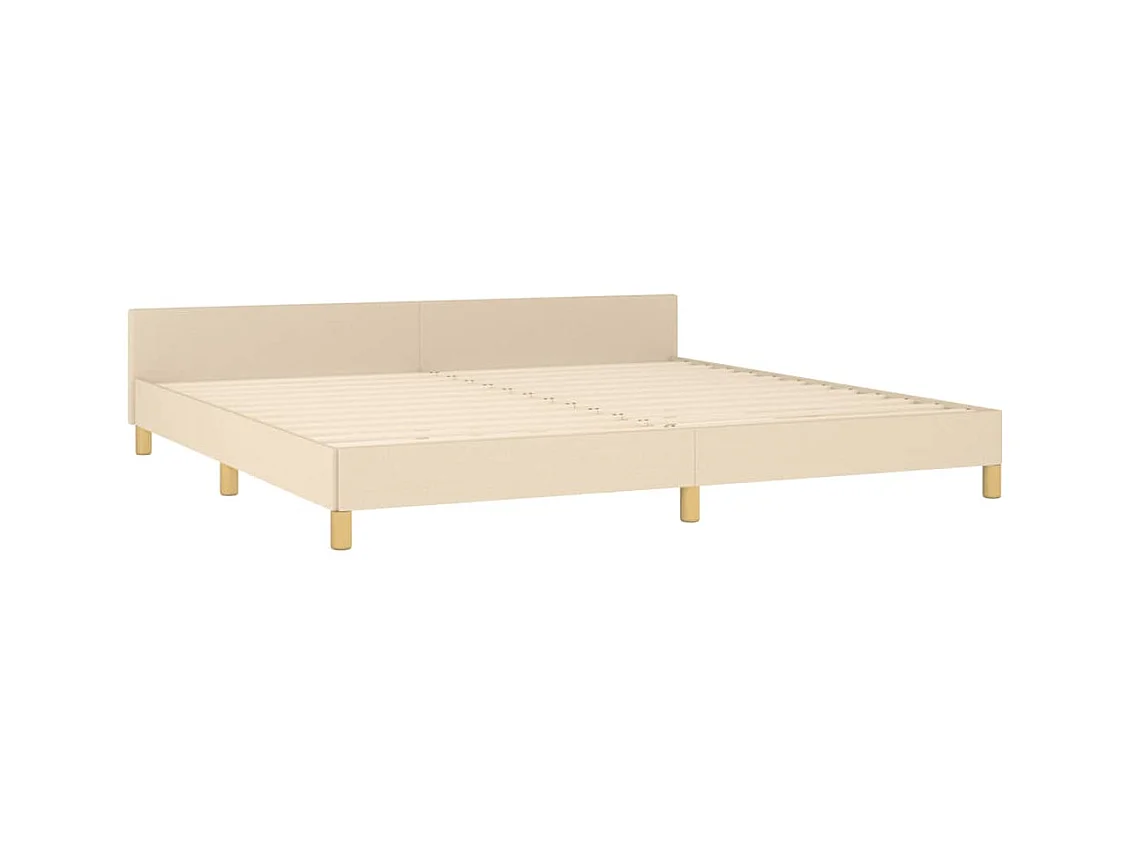 Lit-200x200 cm + tête de lit Crème Tissu HOQW94958