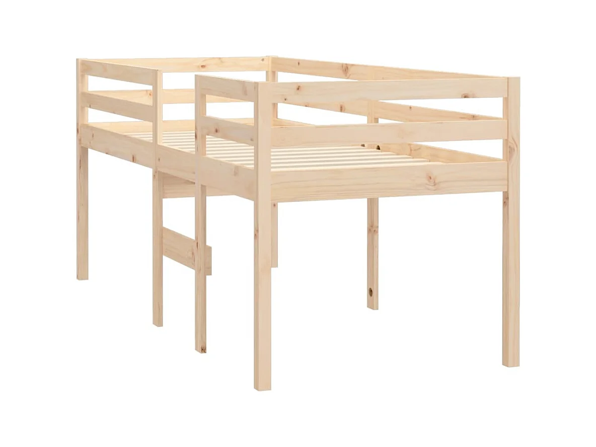 Cama alta 75x190 cm madera maciza de pino ES27963