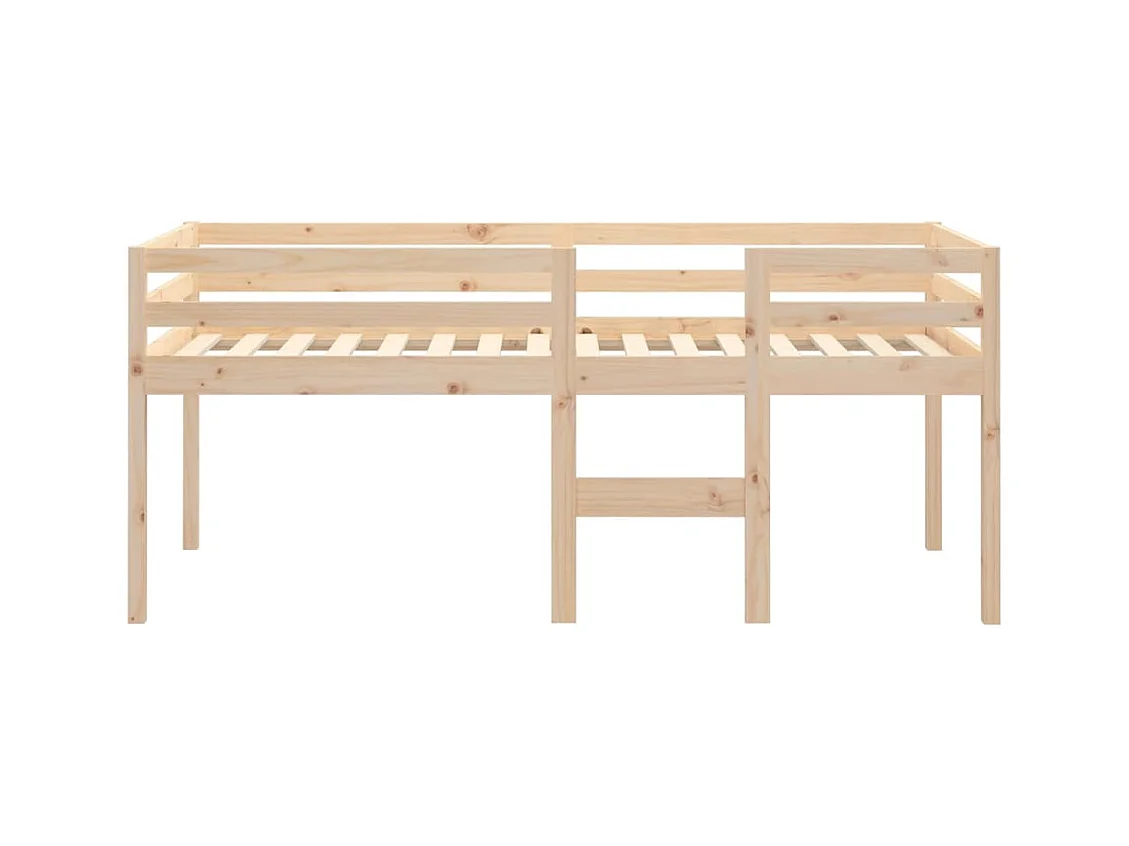 Cama alta 75x190 cm madera maciza de pino ES27963