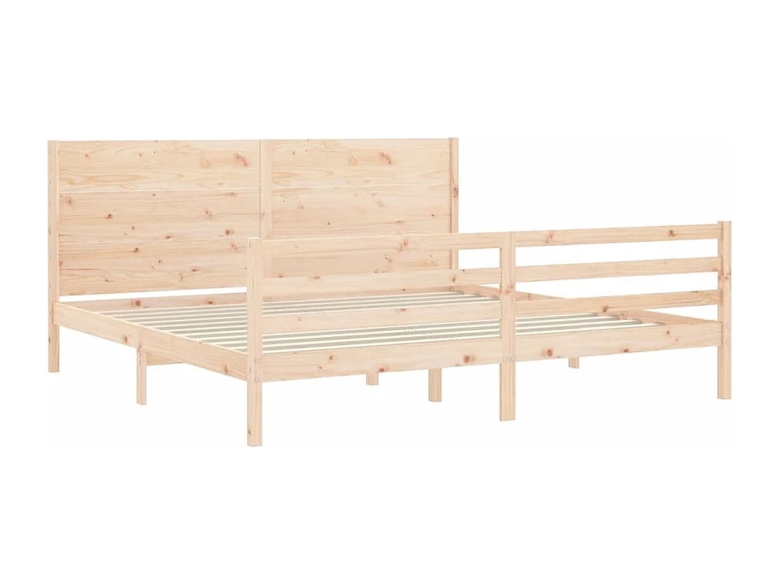 Bedframe met hoofdbord massief hout 200x200 cm NL84415