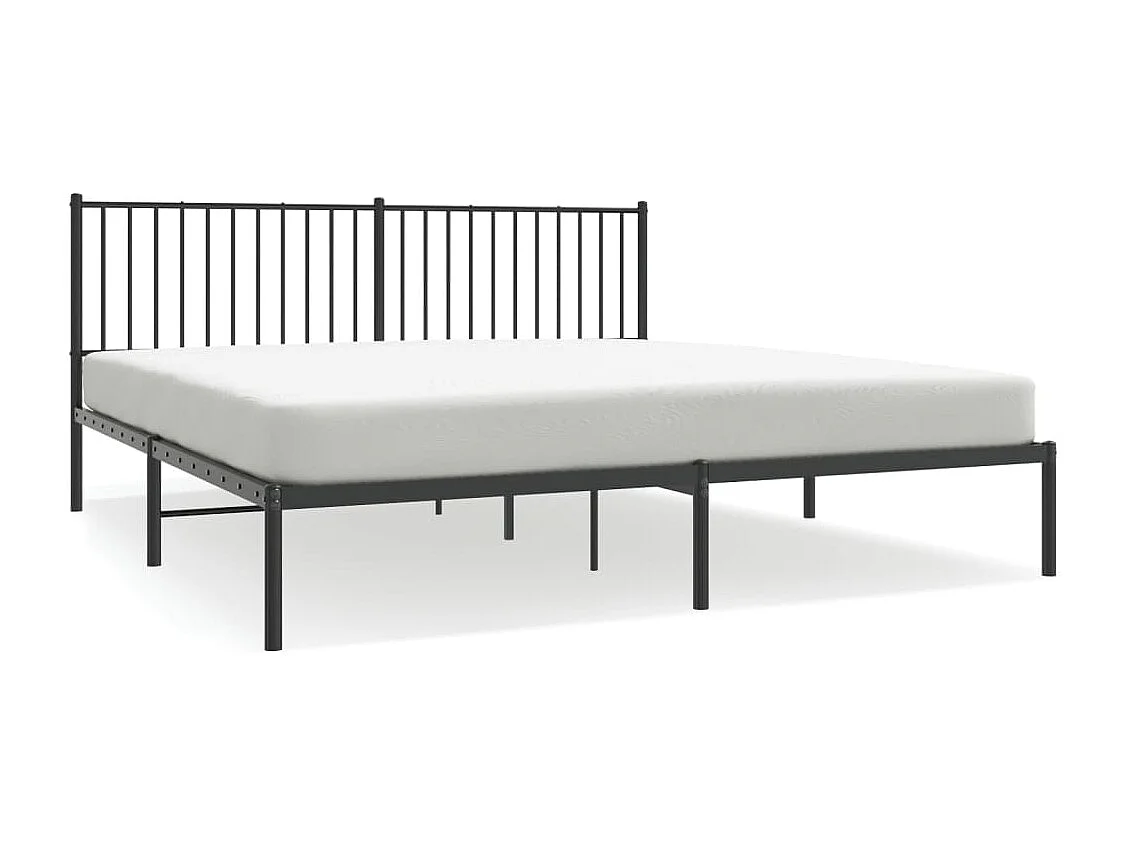 Cama com cabeceira 183x213 cm metal preto PT184848