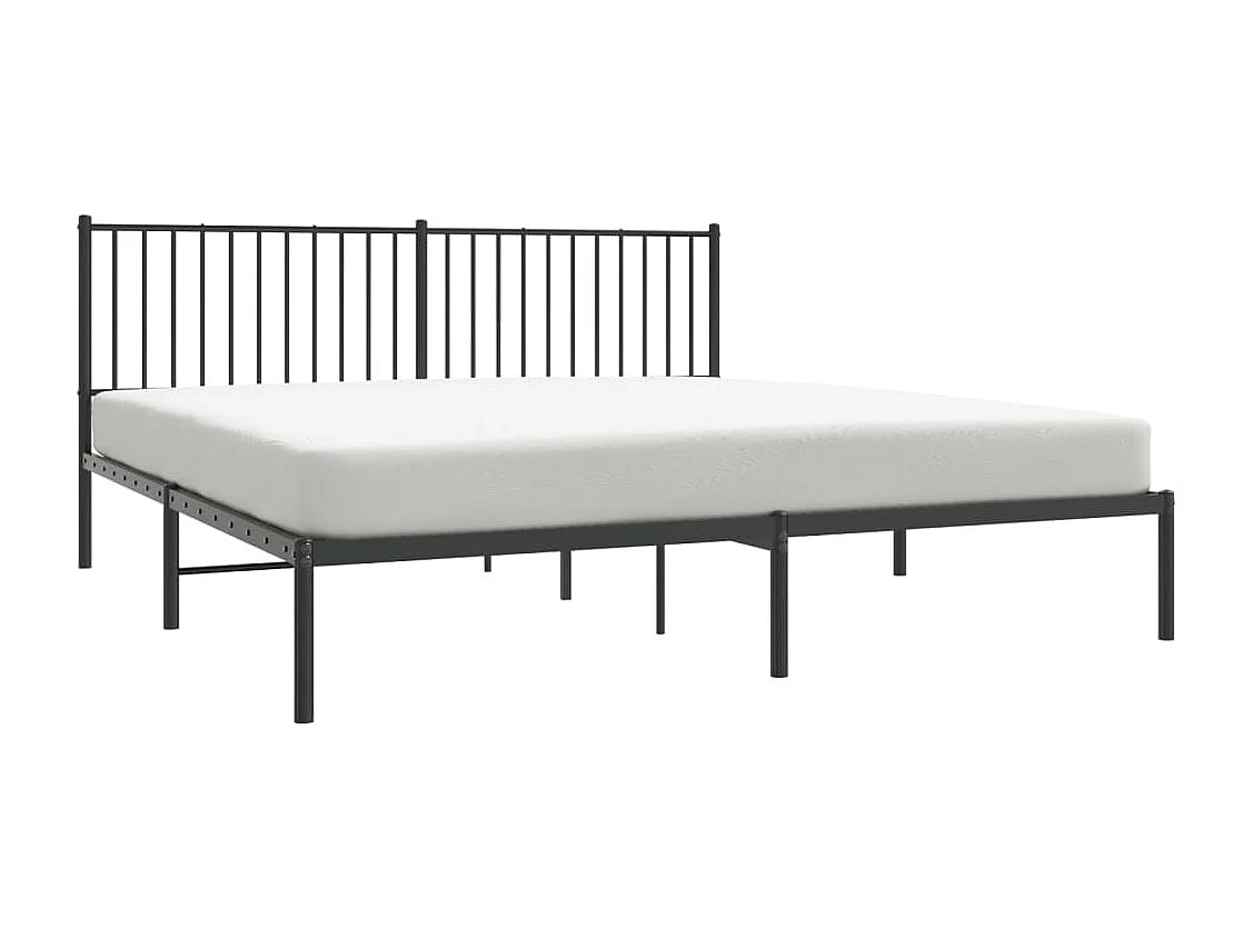 Cama com cabeceira 183x213 cm metal preto PT184848