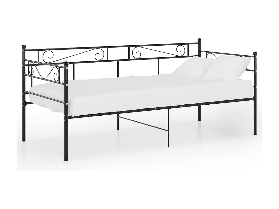 Lit-90x200 cm Noir Métal HOQW69338