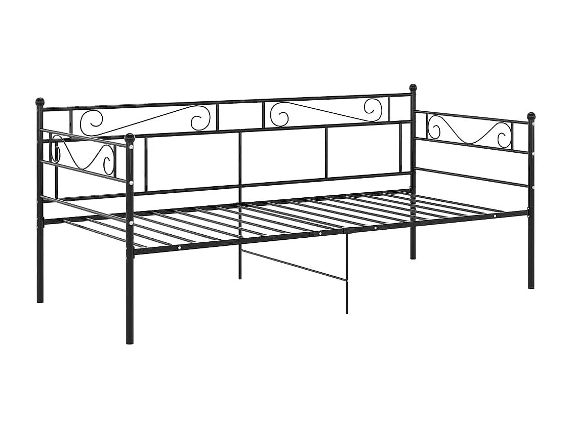 Lit-90x200 cm Noir Métal HOQW69338