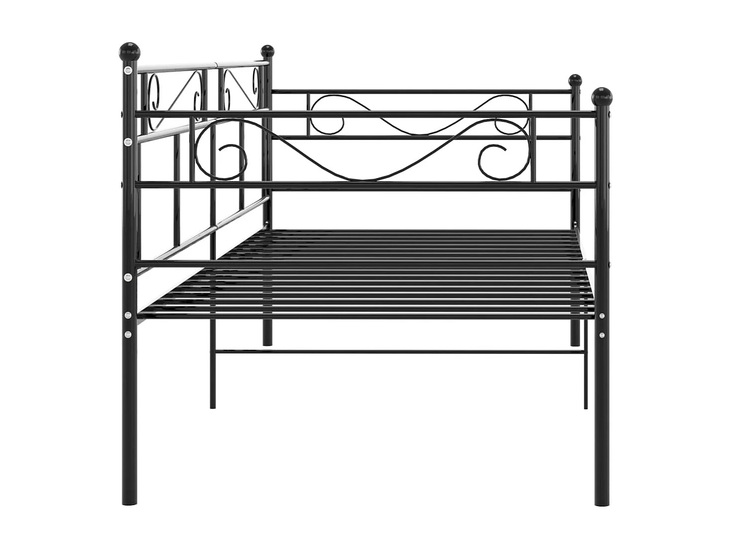 Lit-90x200 cm Noir Métal HOQW69338