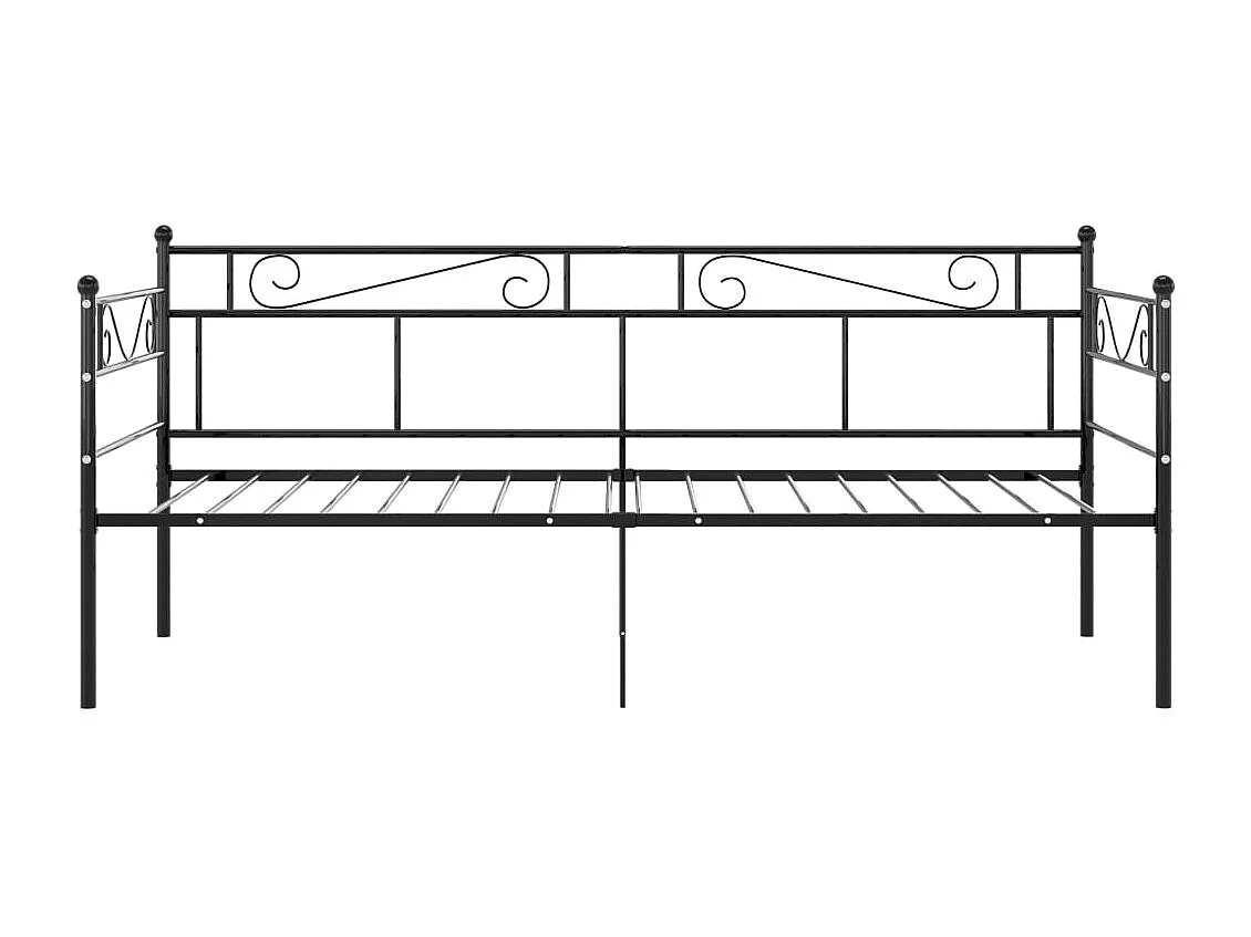 Lit-90x200 cm Noir Métal HOQW69338