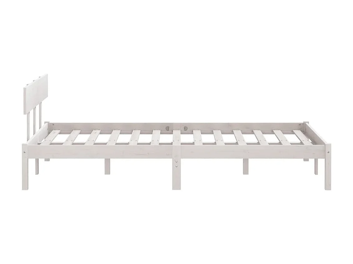 Lit-135x190 cm Blanc Bois de pin massif UK double HOQW26770
