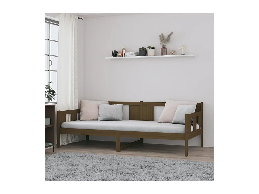 Tagesbett,Sofabett Honigbraun Massivholz Kiefer 90x200 cm -gkd34307