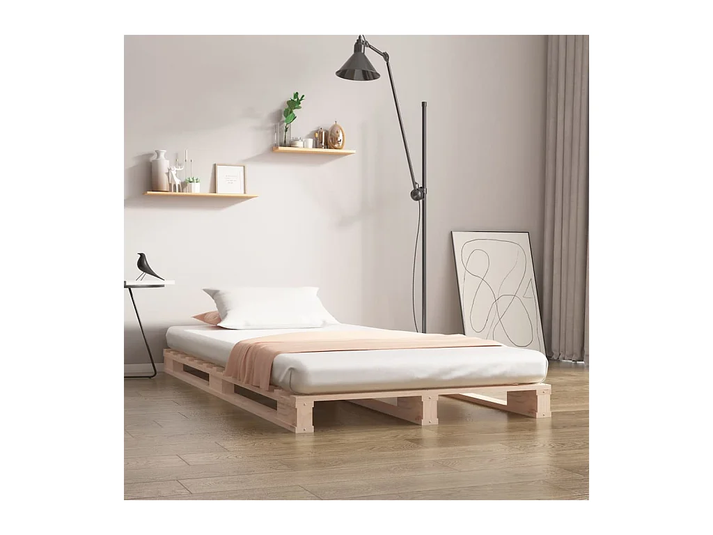 Lit-75x190 cm de palette bois pin massif petit simple HOQW44803