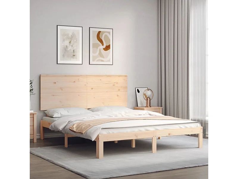 Bedframe met hoofdbord massief hout NL82393