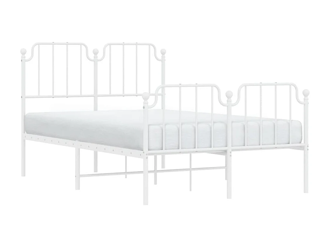 Cama com cabeceira e pés 120x200 cm metal branco PT255271